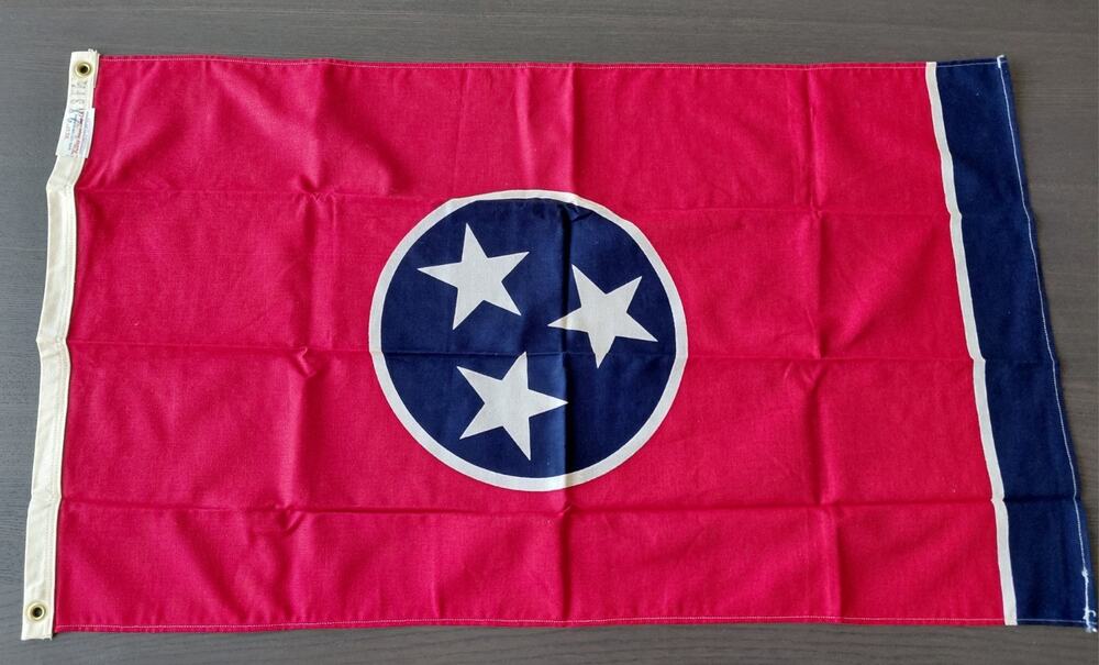 Vintage Tennessee State Flag Valley Forge Spring City 2x3’ Cotton Bunting